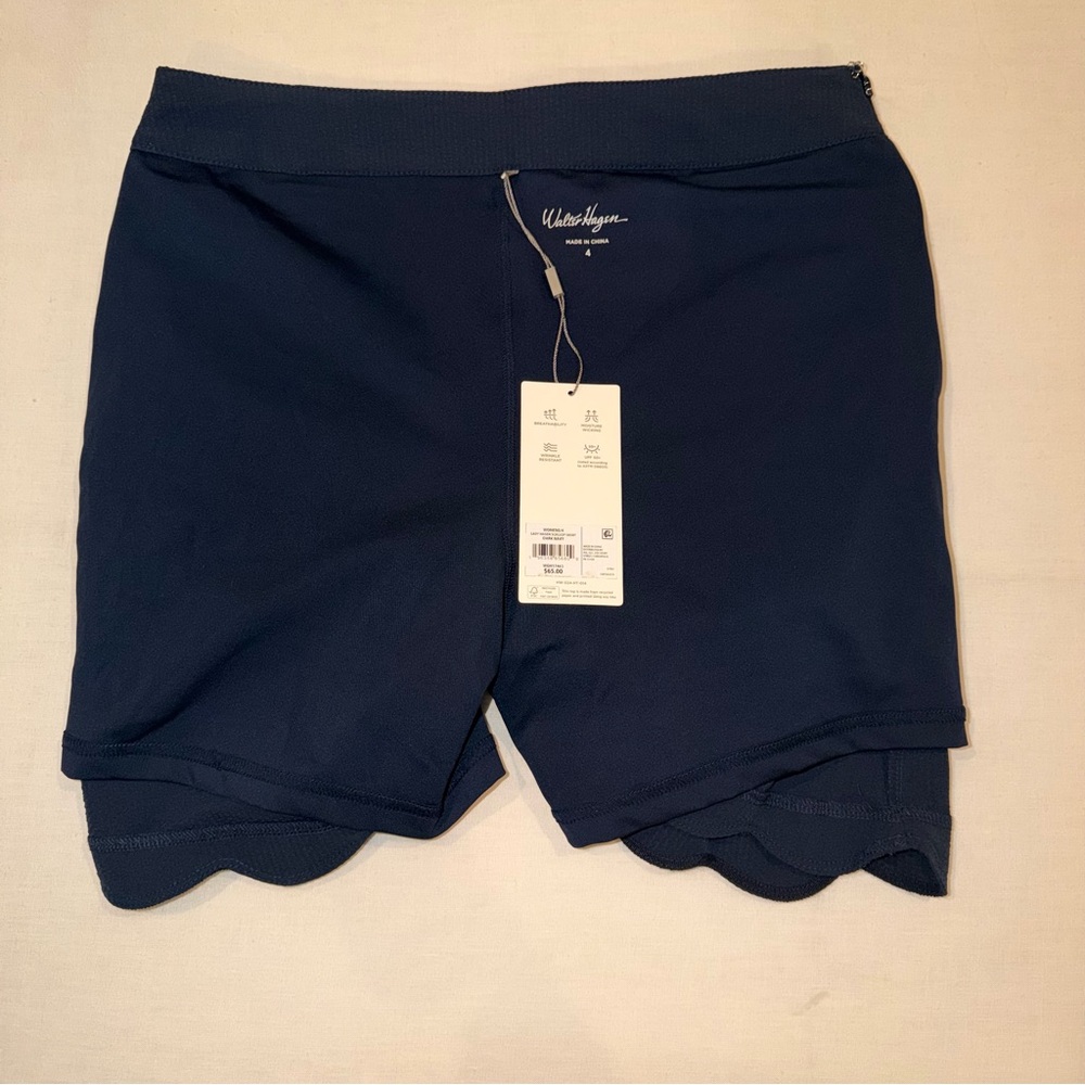 Walter Hagen Navy Scalloped Mini Skirt - Size 4 - Picture 8 of 9